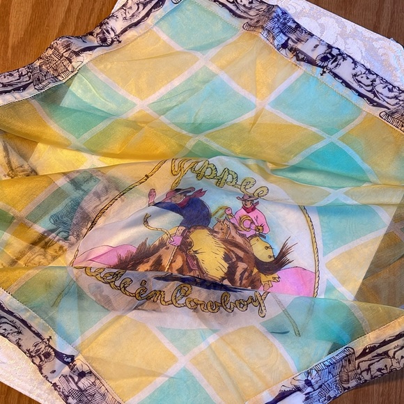 Silk Yippee Ride Em Cowboy Scarf, 1930’s - Picture 6 of 6